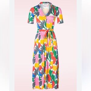 NWT Compania Fantastica Abstract Floral Shirt Dress